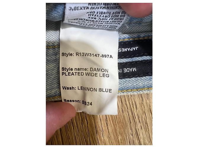 R13 Damon plisado de pierna ancha Azul - vista 9