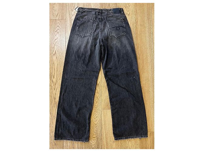 R13 Damon Pantalón de pierna ancha plisado Negro - vista 4