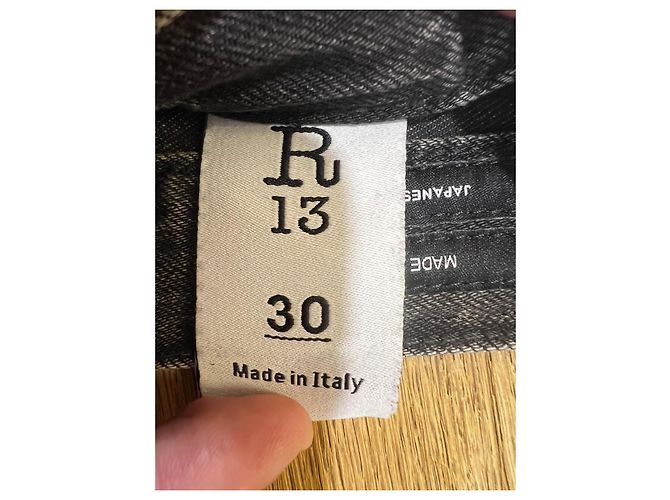 R13 Damon Pantalón de pierna ancha plisado Negro - vista 7