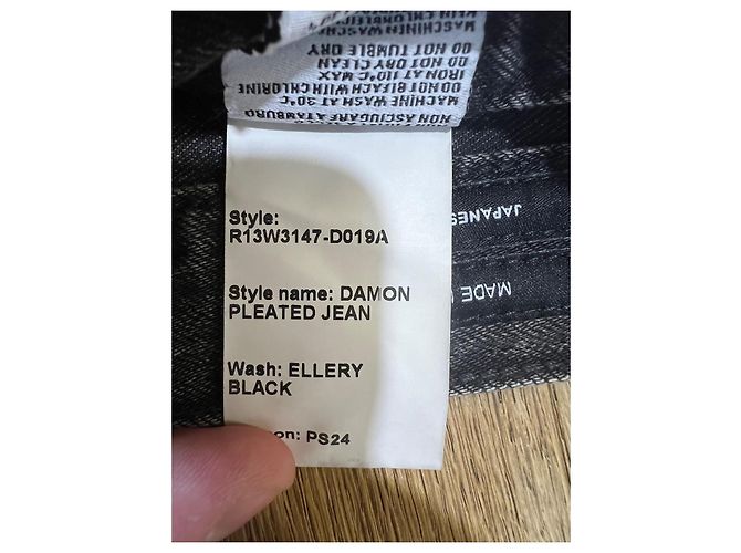 R13 Damon Pantalón de pierna ancha plisado Negro - vista 8