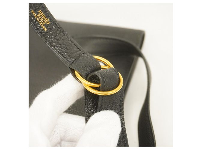 Hermès Borsa a vita Hermes Dogon Togo Nera Nero - vista 11