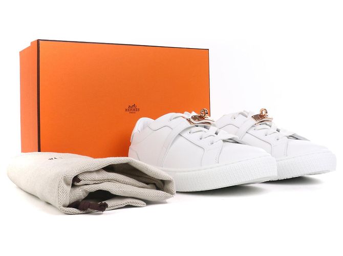 Kelly Hermès HERMES  Tênis T.EU 39 Couro Branco - vista 10