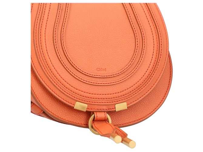 Borsa Chloé Marcie Small Saddle Arancione - vista 5