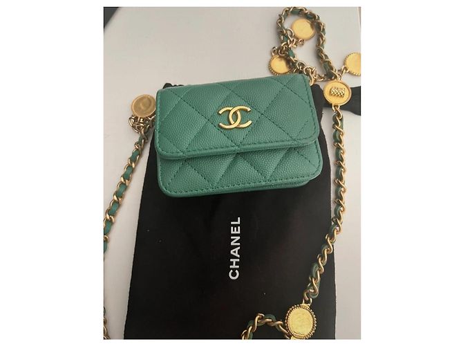 Wallet On Chain Chanel Handtaschen Grün - Ansicht 2