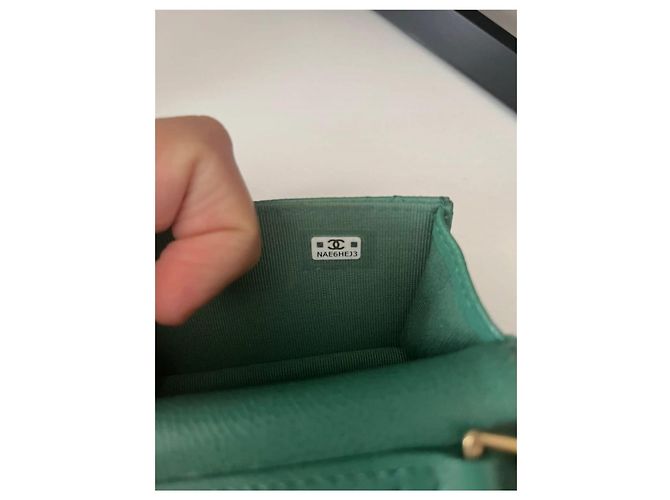 Wallet On Chain Chanel Handtaschen Grün - Ansicht 3
