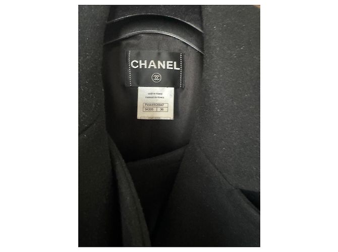 Abrigo Chanel de lana negro - vista 8