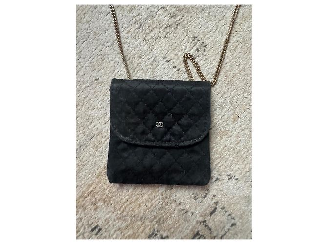 Borsa a mano Chanel in seta nera Nero - vista 2