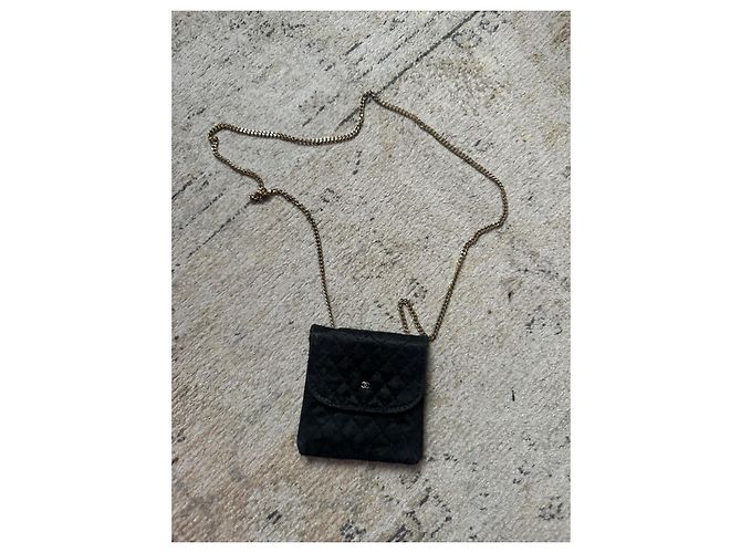 Borsa a mano Chanel in seta nera Nero - vista 3