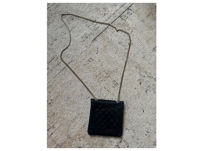 Borsa a mano Chanel in seta nera Nero - vista 4