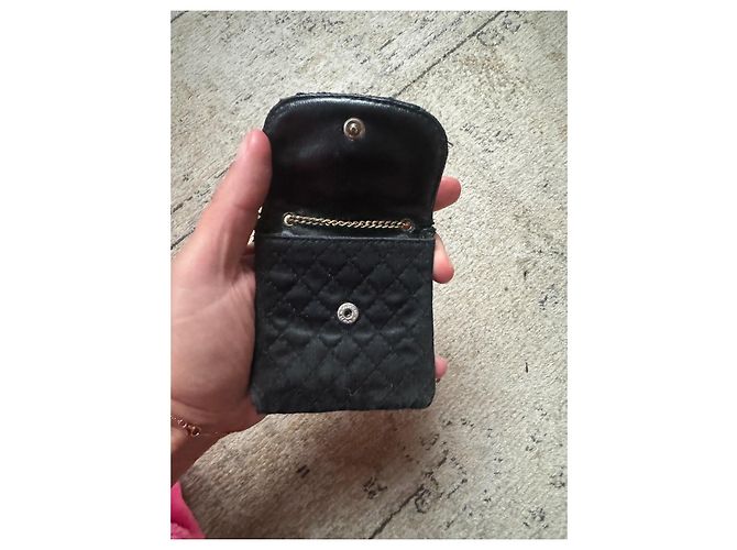 Borsa a mano Chanel in seta nera Nero - vista 5