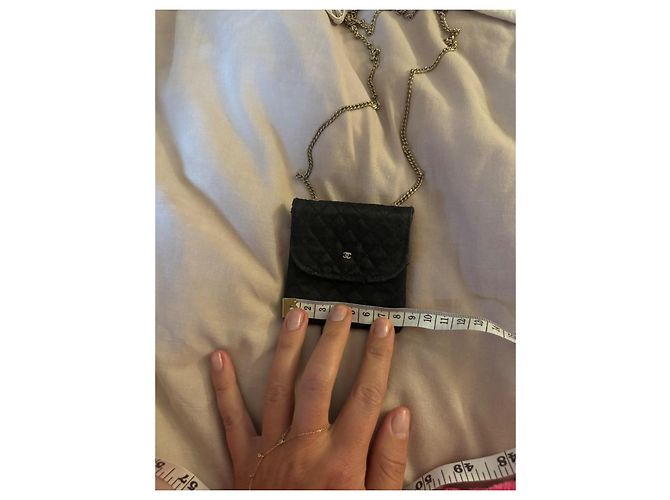 Borsa a mano Chanel in seta nera Nero - vista 9