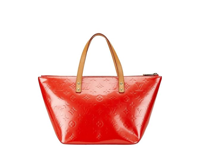 Borsa Louis Vuitton Monogram Vernis Bellevue PM Rosso - vista 3