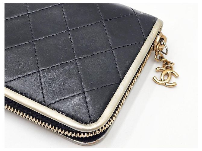 Trendy CC Cartera larga acolchada Chanel Negro - vista 10