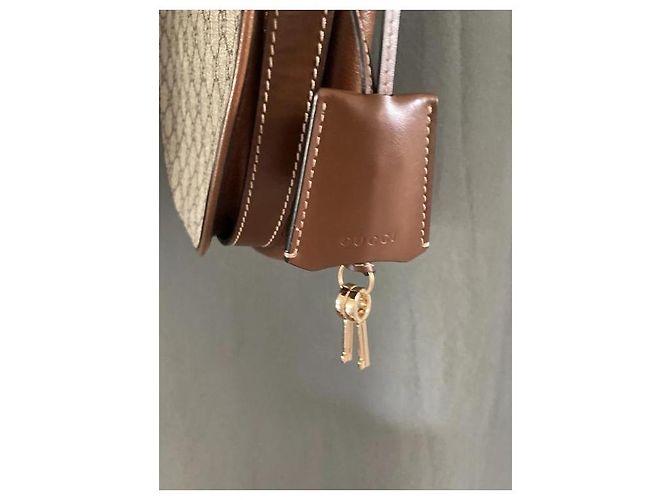 Borsa Gucci in pelle nera e marrone chiaro Nero - vista 3
