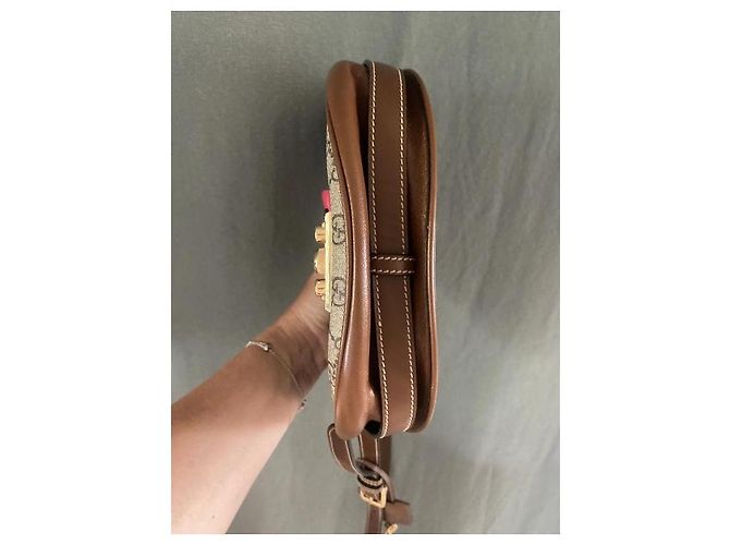 Borsa Gucci in pelle nera e marrone chiaro Nero - vista 5