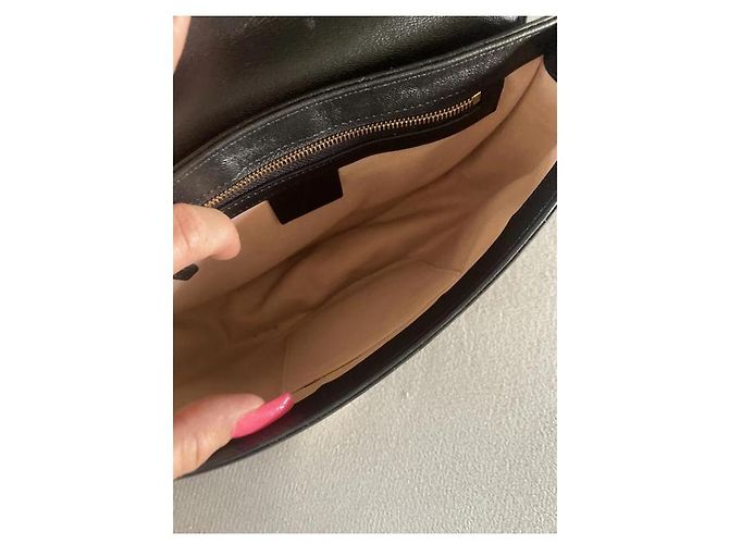 Borsa Gucci in pelle nera e marrone chiaro Nero - vista 6