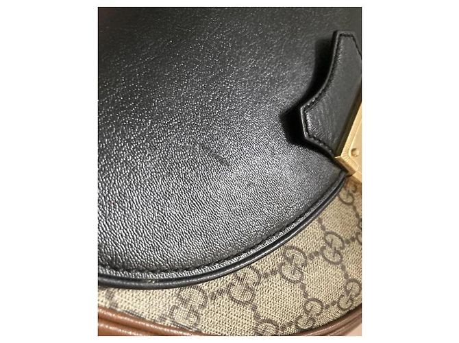 Borsa Gucci in pelle nera e marrone chiaro Nero - vista 9
