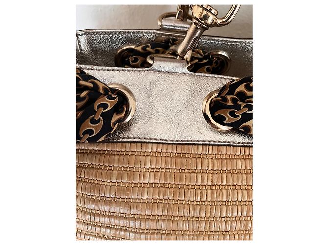 Borsa tote Positano Gucci Marrone Beige Metallico Gold hardware - vista 10