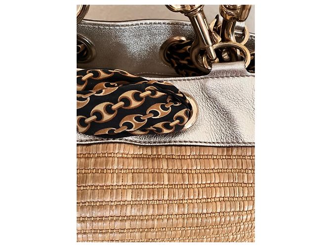 Borsa tote Positano Gucci Marrone Beige Metallico Gold hardware - vista 11