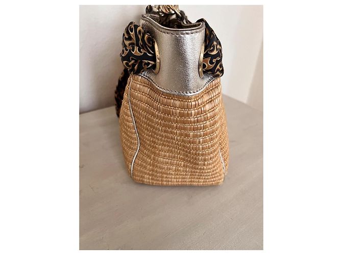 Borsa tote Positano Gucci Marrone Beige Metallico Gold hardware - vista 12