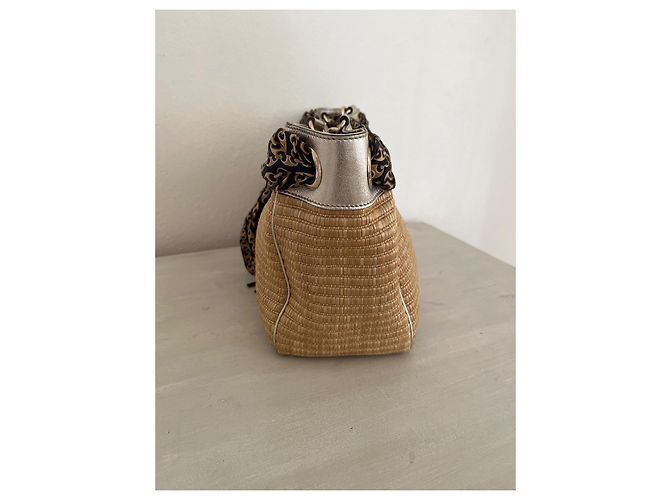 Borsa tote Positano Gucci Marrone Beige Metallico Gold hardware - vista 14