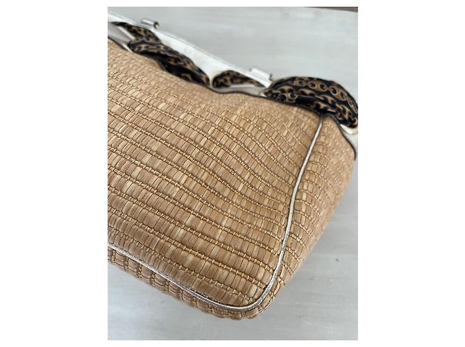 Borsa tote Positano Gucci Marrone Beige Metallico Gold hardware - vista 16
