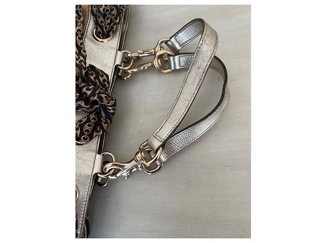 Borsa tote Positano Gucci Marrone Beige Metallico Gold hardware - vista 17