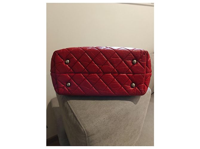 Timeless Borsa Chanel rossa in pelle di vitello trapuntata Rosso - vista 7
