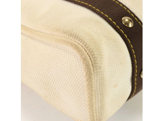 Borsa a Spalla Louis Vuitton Antigua Cabas MM Ecru Crudo - vista 10