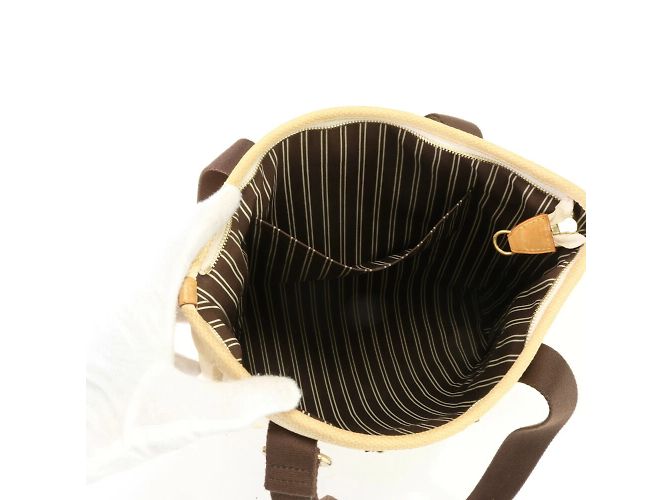 Borsa a Spalla Louis Vuitton Antigua Cabas MM Ecru Crudo - vista 12