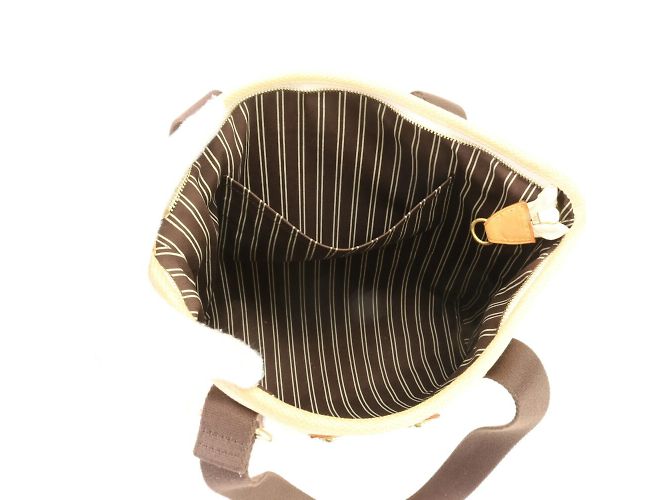 Borsa a Spalla Louis Vuitton Antigua Cabas MM Ecru Crudo - vista 13