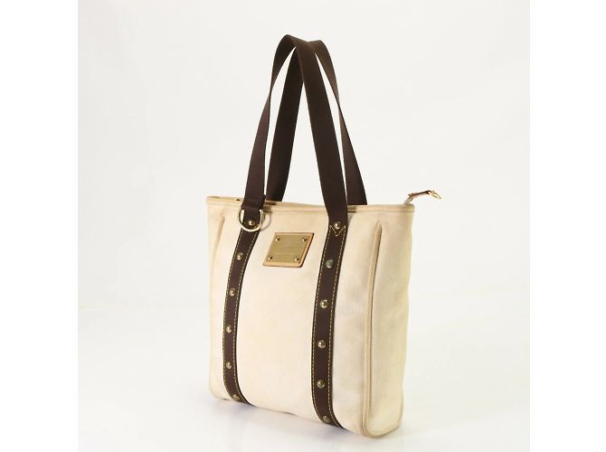 Borsa a Spalla Louis Vuitton Antigua Cabas MM Ecru Crudo - vista 2