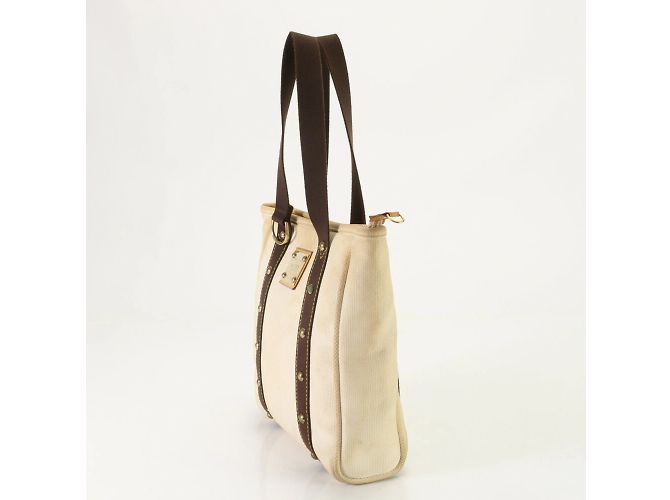 Borsa a Spalla Louis Vuitton Antigua Cabas MM Ecru Crudo - vista 5