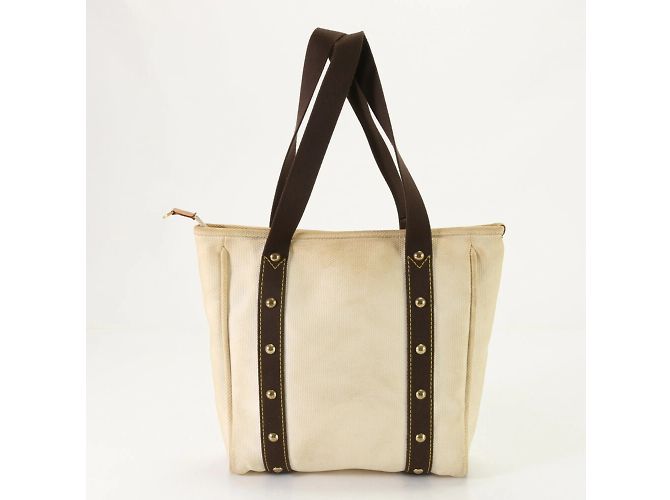 Borsa a Spalla Louis Vuitton Antigua Cabas MM Ecru Crudo - vista 6