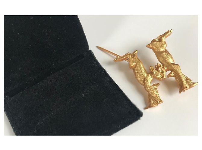 Broche Hermès, "Abécédaire dos Animais" Dourado - vista 6