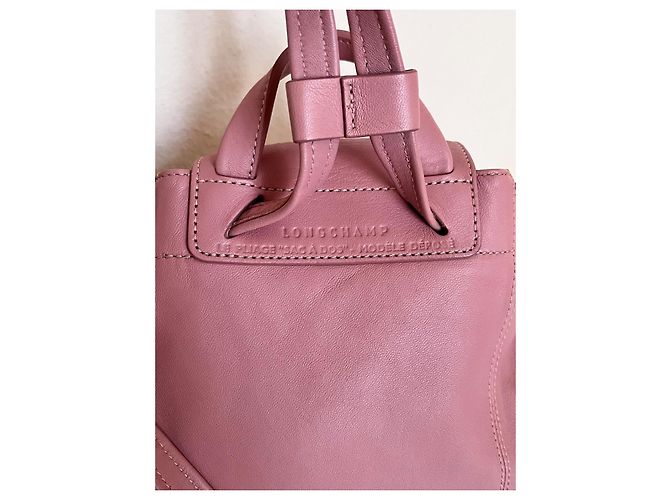Pliage Longchamp XS leather folding backpack Pink - view 10