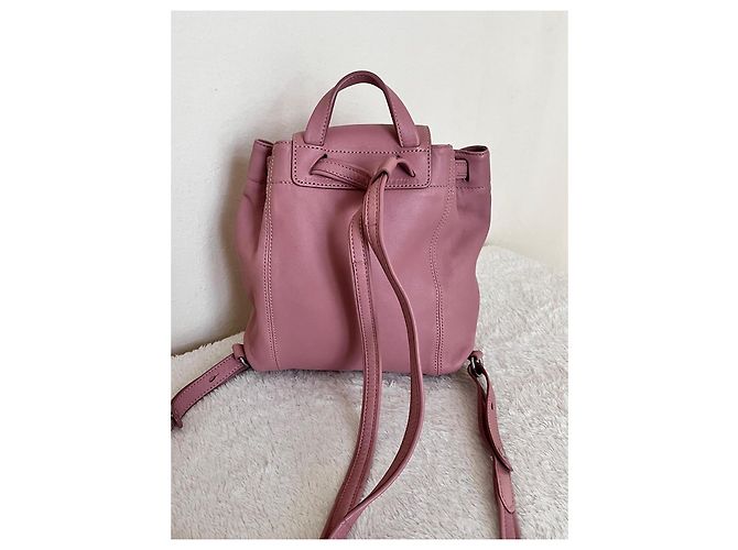 Pliage Longchamp XS leather folding backpack Pink - view 2