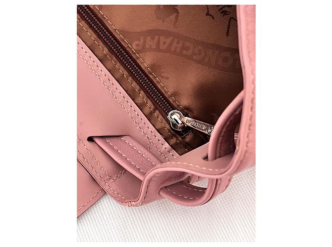 Pliage Longchamp XS leather folding backpack Pink - view 7