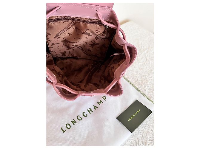 Pliage Longchamp XS leather folding backpack Pink - view 9