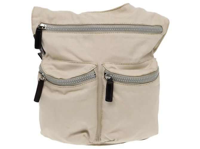 FENDI Schultertasche aus Canvas Leder Beige Braun Silber Authentisch ar12463 - Ansicht 13