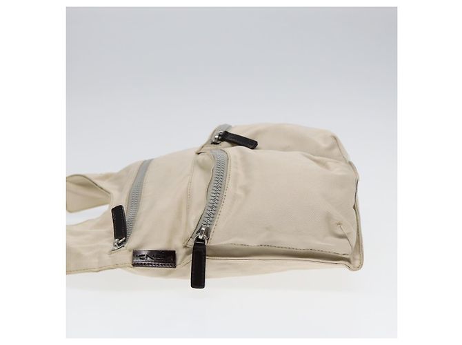 FENDI Schultertasche aus Canvas Leder Beige Braun Silber Authentisch ar12463 - Ansicht 3