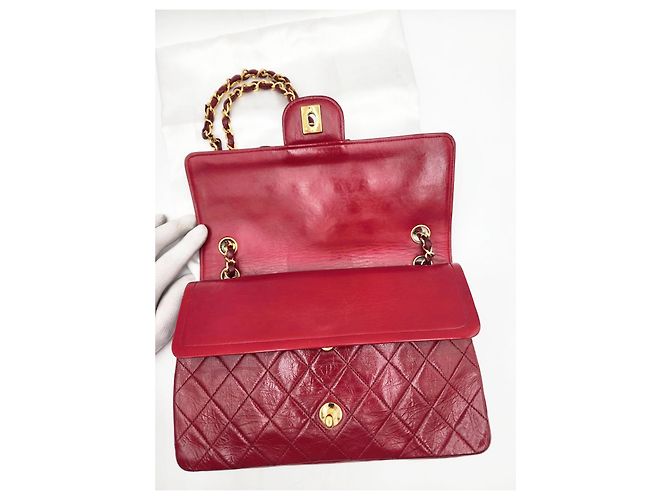 Timeless Chanel Zeitlos Klassisch Drehverschluss Mittel Doppelklappe mit 24K GHW - Ansicht 10
