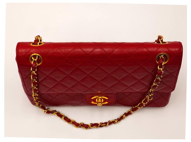 Timeless Chanel Zeitlos Klassisch Drehverschluss Mittel Doppelklappe mit 24K GHW - Ansicht 7