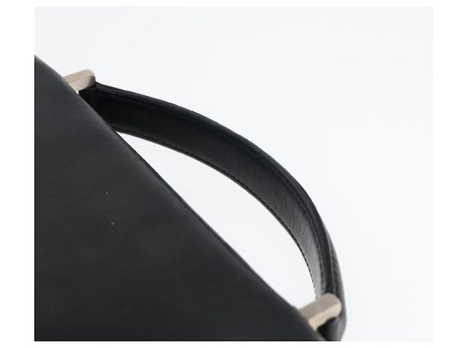 Bolso de mano FENDI de cuero 2 vías negro plateado auténtico ar12462 Plata - vista 14