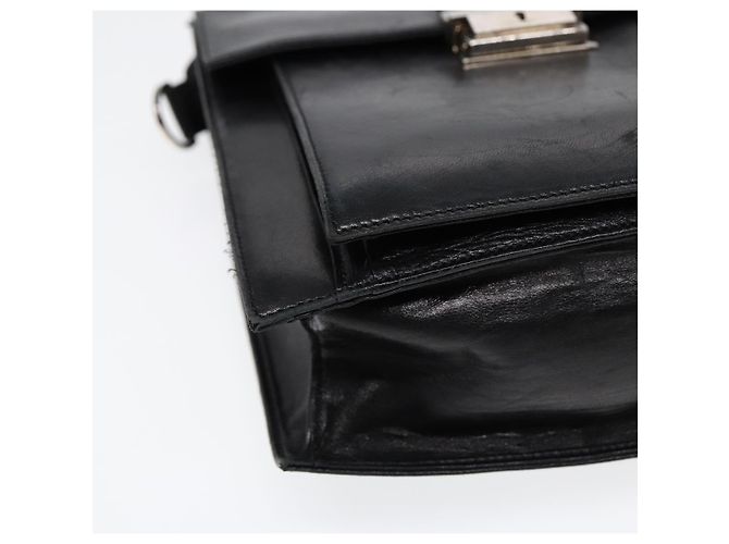 Bolso de mano FENDI de cuero 2 vías negro plateado auténtico ar12462 Plata - vista 15