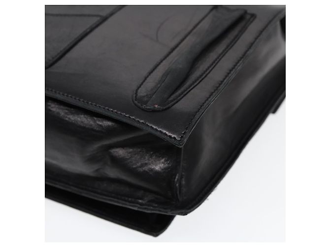 Bolso de mano FENDI de cuero 2 vías negro plateado auténtico ar12462 Plata - vista 16