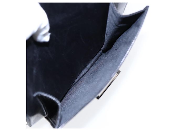 Bolso de mano FENDI de cuero 2 vías negro plateado auténtico ar12462 Plata - vista 21