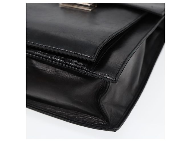 Bolso de mano FENDI de cuero 2 vías negro plateado auténtico ar12462 Plata - vista 8