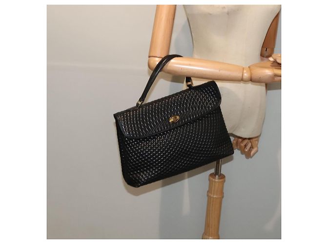 BALLY Borsa a mano in pelle nera e oro Auth ep5454 Nero D'oro - vista 23