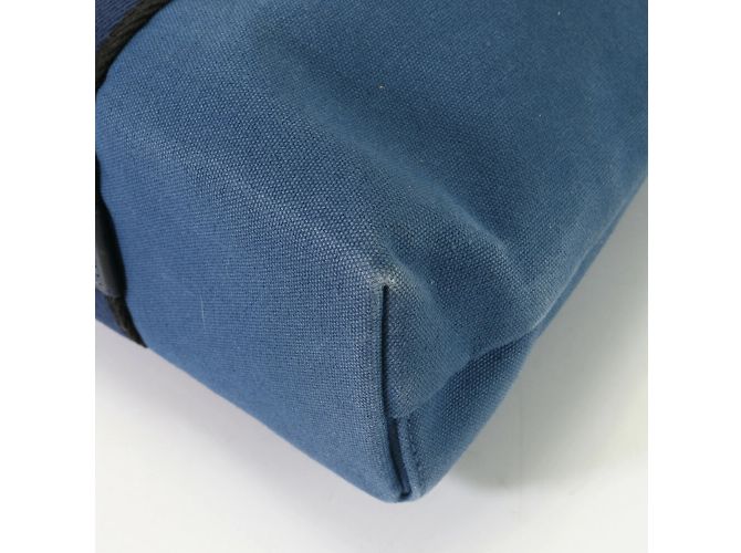 Hermès Borsa a spalla in tela e pelle blu Hermes Troca Horizontal - vista 11
